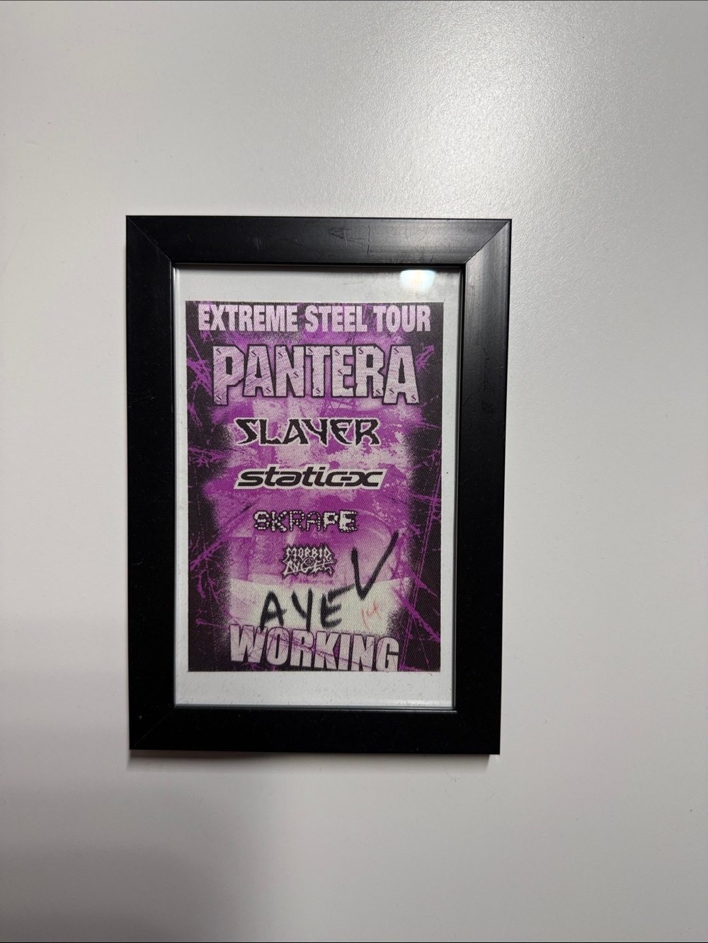 Pantera Extreme Steel Tour Poster in Purple and Black - Framed